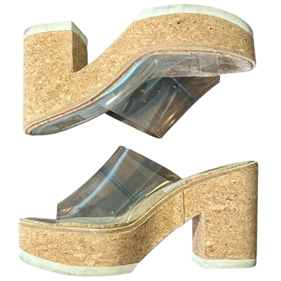 Dolce Vita Clear Strap Cork Platform Block Heel Sandals – Size 8.5 - Picture 3 of 8